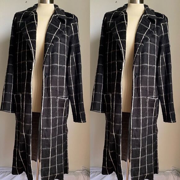 MICHAEL STAR Plaid Coating Long Sleeve - Picture 2 of 9